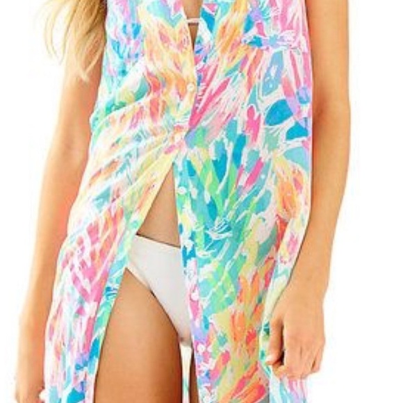 Lilly Pulitzer VEUC HTF Sparkling Sands Ezra dress button with pockets - Picture 7 of 10